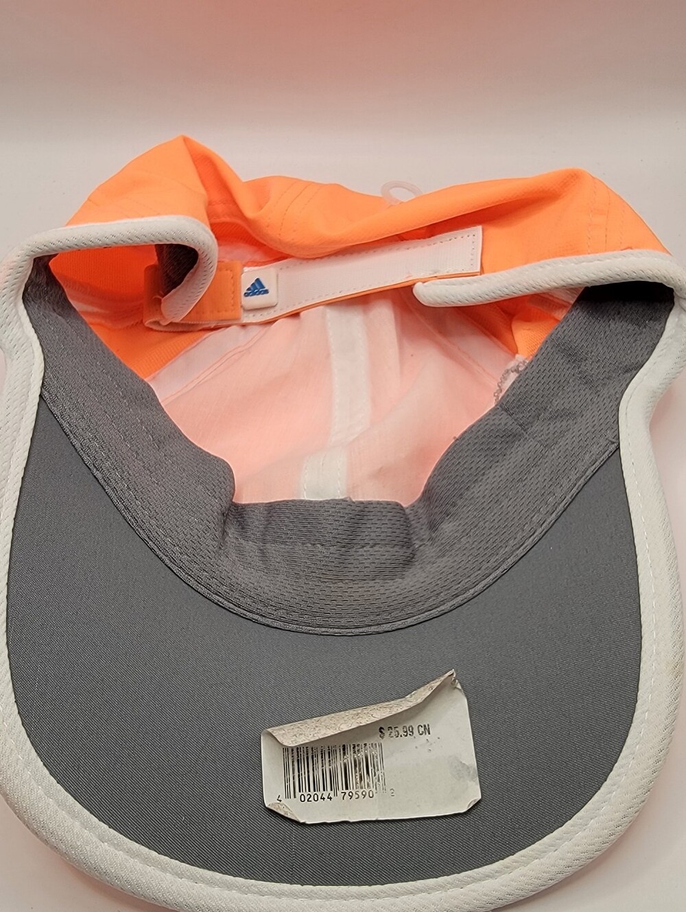 adidas Womens Peach/Orange Performance Hat with Blue Logo - Picture 2 of 4